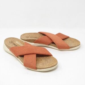 Arcopedico Pantanal Orange Knit Criss Cross Slide Sandals Women Size 39 / 8-8.5